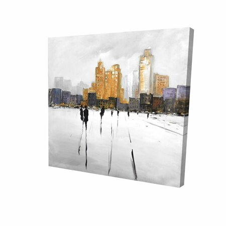 BEGIN HOME DECOR 16 x 16 in. Silhouettes Walking Towards The City-Print on Canvas 2080-1616-ST49